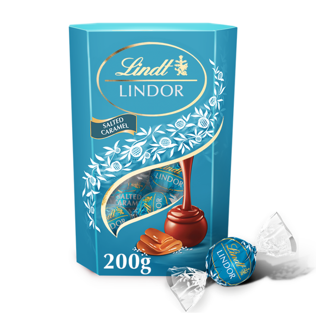LINDT LINDOR CORNET SALTED CARAMEL 200G